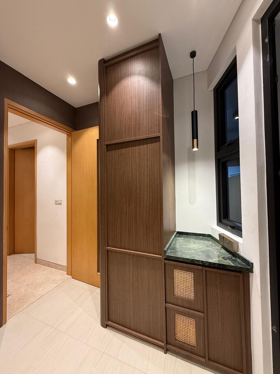 Dry counter and tall storage by day