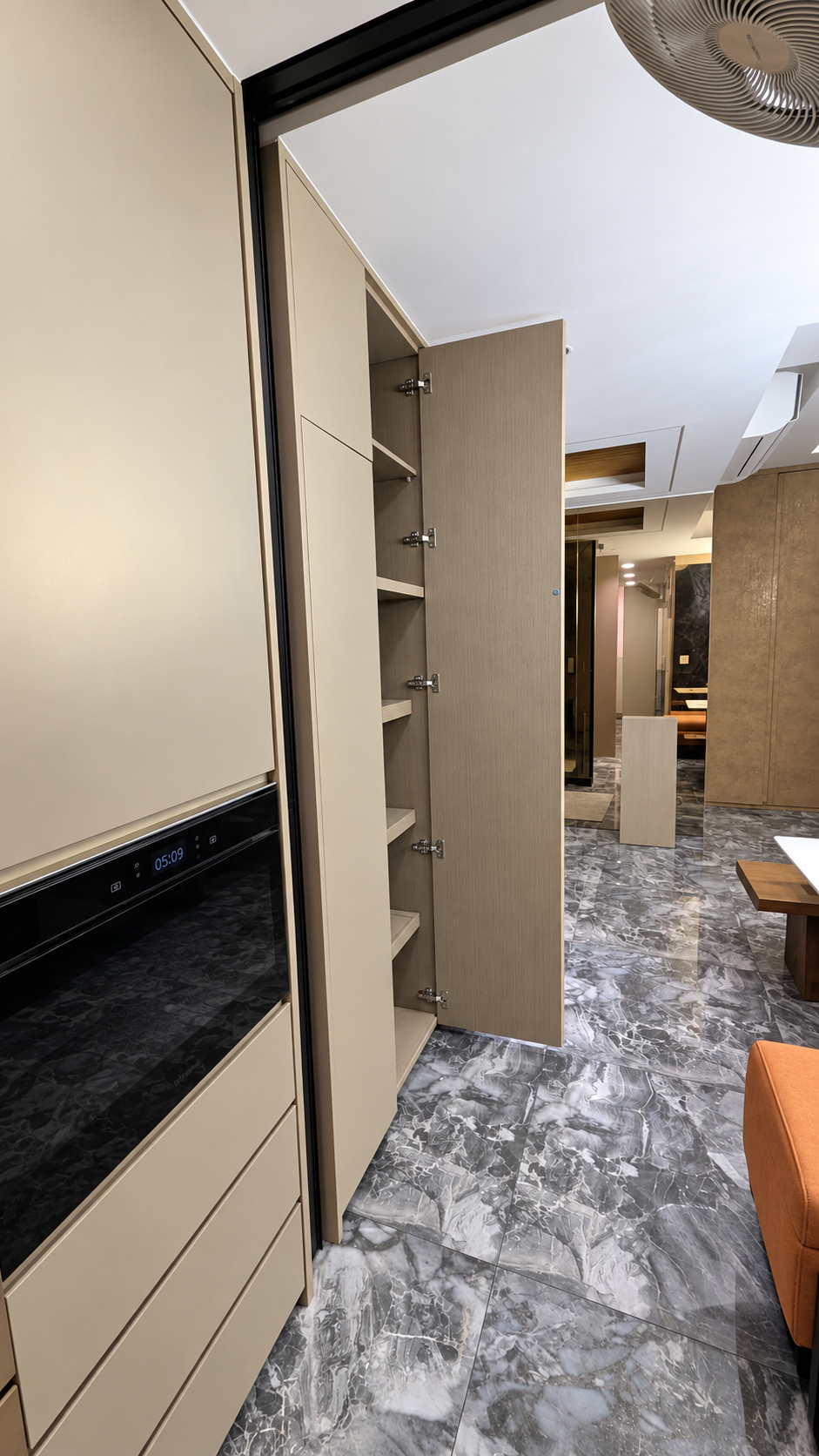 Pantry pull-out shelving fully extended