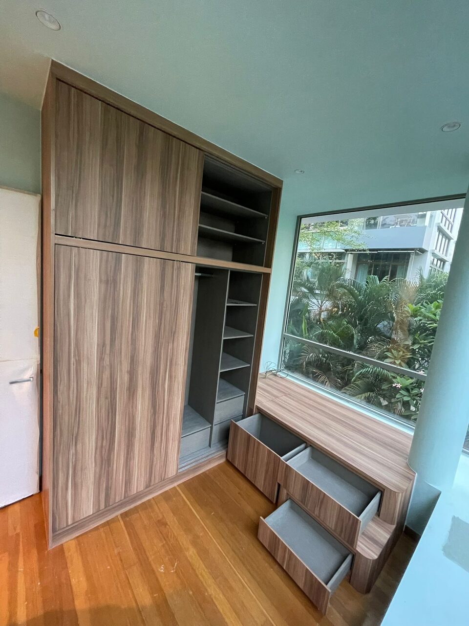 Wardrobe interior and bench drawers