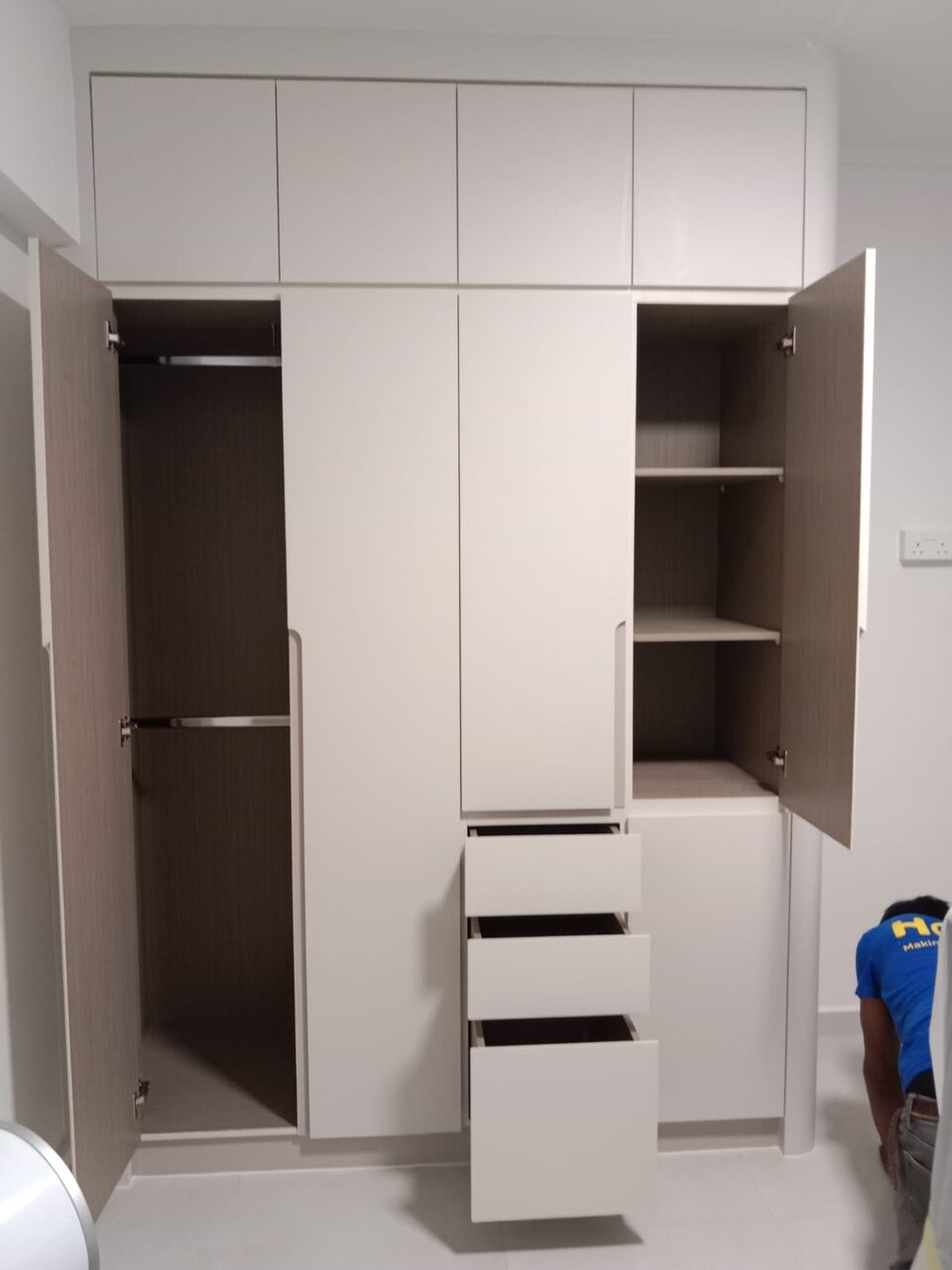 Wardrobe interior — hanging, shelves and drawers